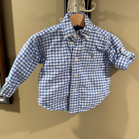 9 month Polo gingham button down - Picture 3 of 6